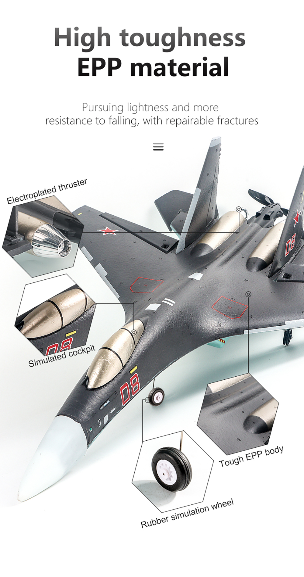 Aktualisierte-Version-des-QF009-SU-35-Fighter-Brushless-Flugzeugs-mit-375mm-Spannweite-24GHz-4CH-3D6-2003882-9